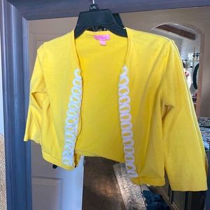 Lilly Pulitzer yellow cardigan